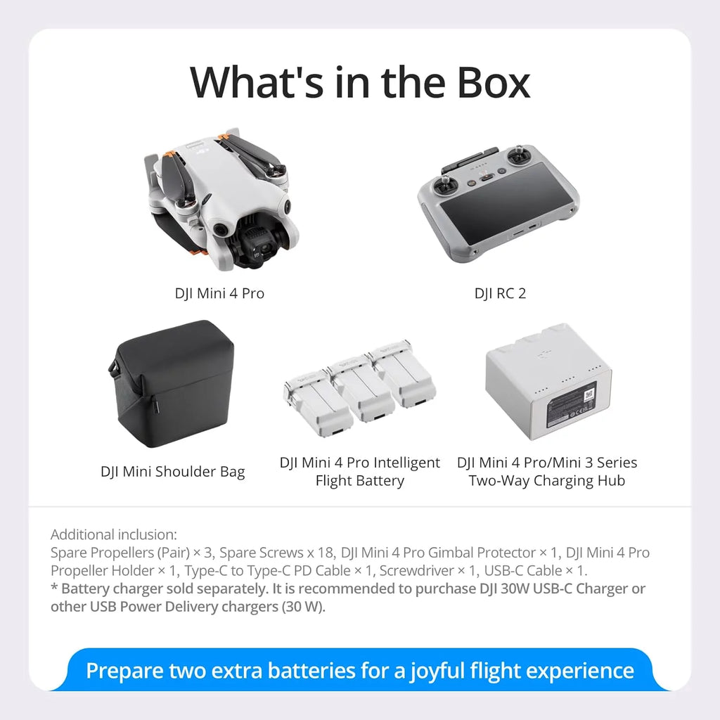 Folding Drone with RC 2 Remote, 4K HDR Video Camera, Under 249g, 3 Batteries Bundle with Hard Case + Wide Angle Lens C841897