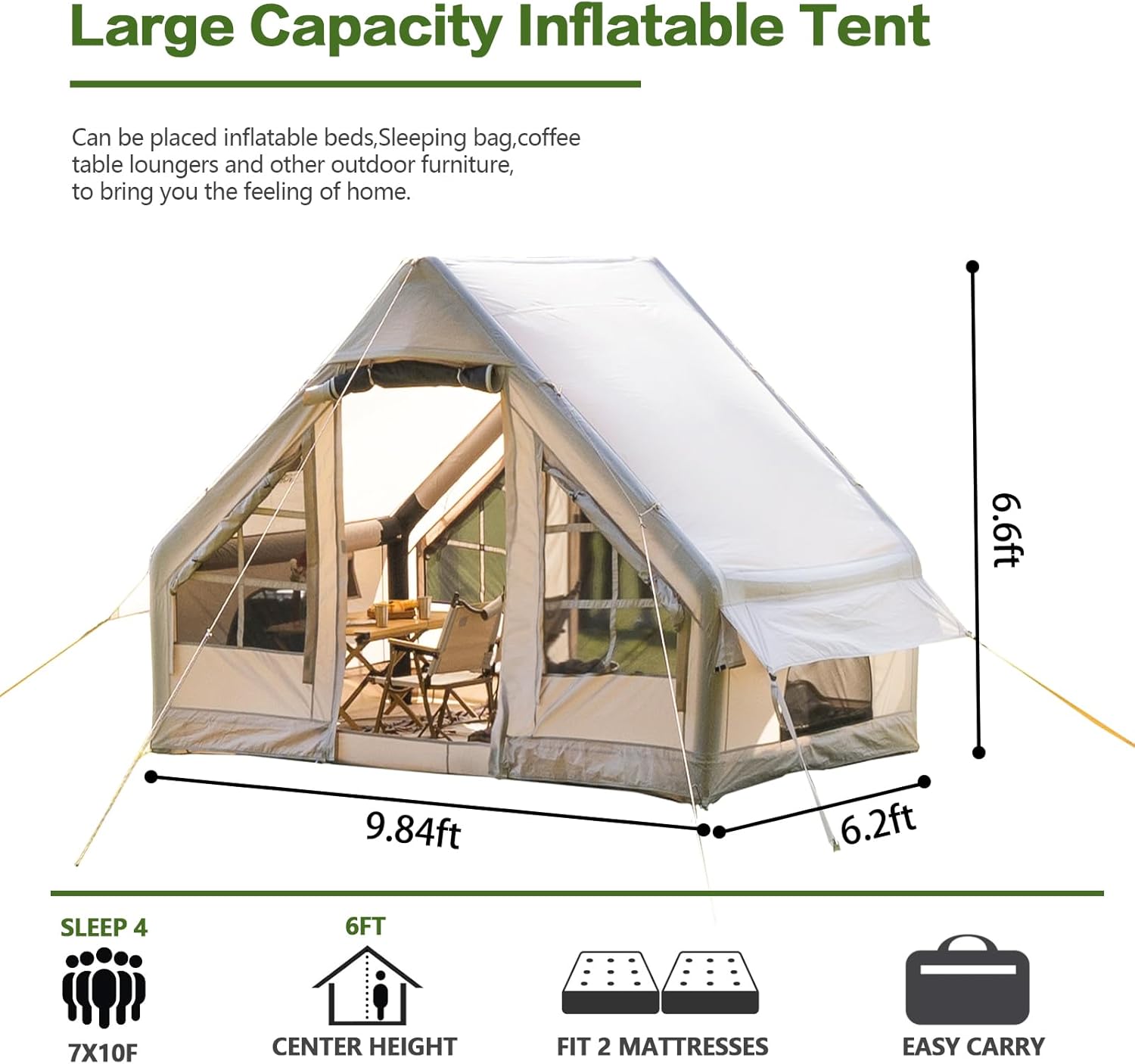 Inflatable Tent 2/4/6/8 Person T863237
