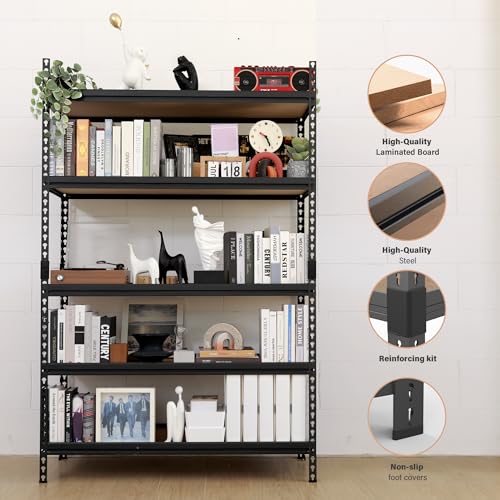 Black 4 Tier Heavy Duty Metal Storage Shelves D97393