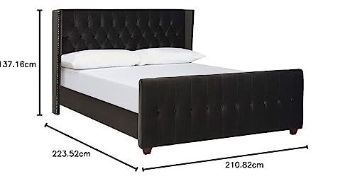 Silver Gray Queen Size Upholstered Bed Frame W62225