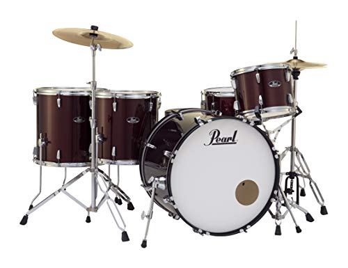 4-Piece Drum Set with Cymbals and Stands Charcoal Metallic S591921