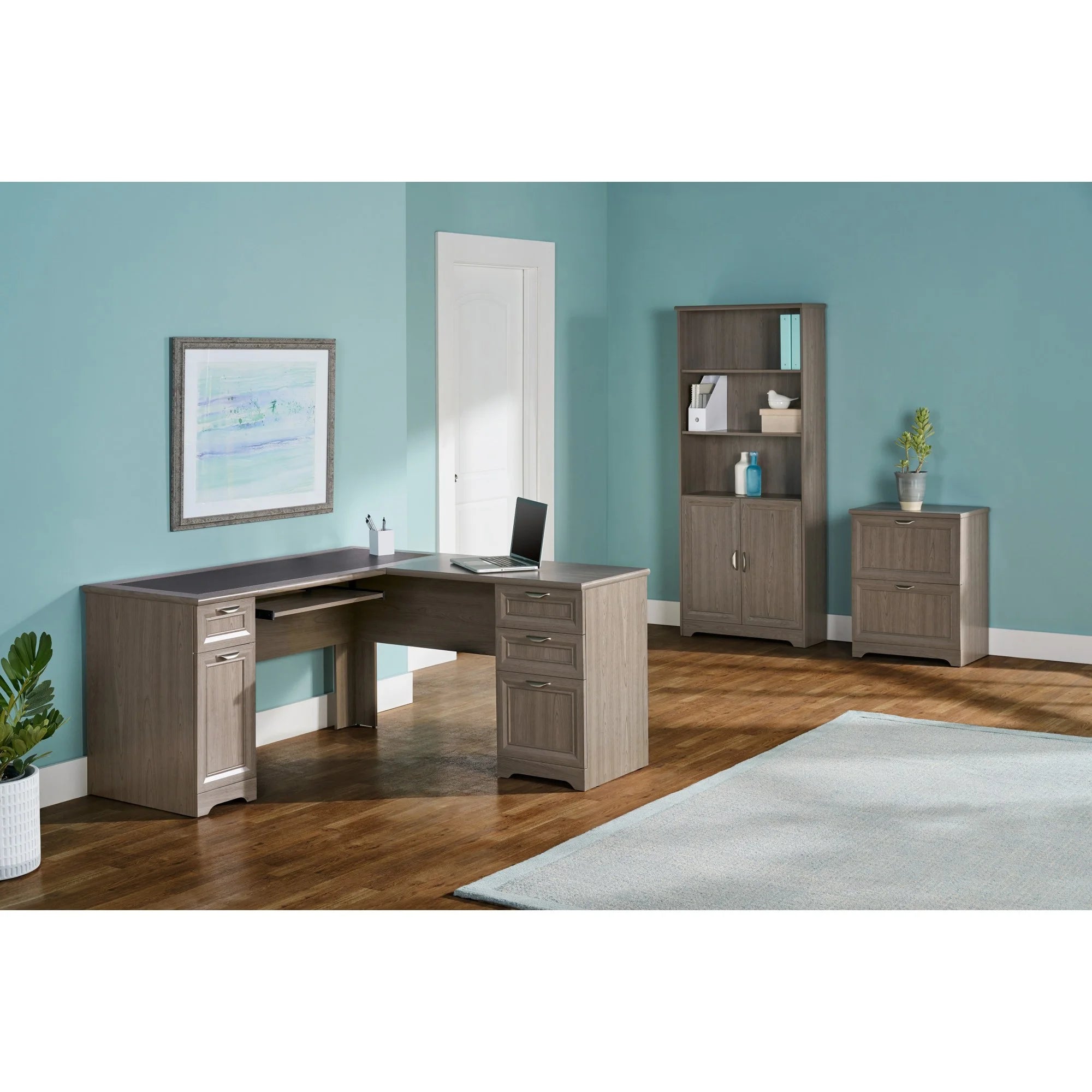 Gray L-Shape Corner Desk V523