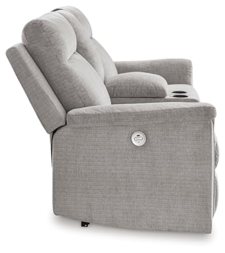 Gray Power Reclining Loveseat P7027