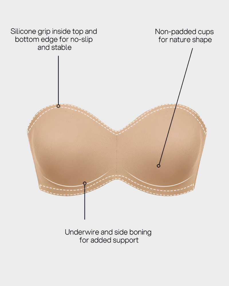 Full Support Non-Slip Convertible Bandeau Bra