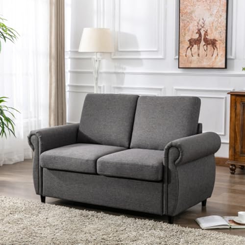 Gray Convertible Sleeper Sofa with Twin Size Memory Mattress U193133