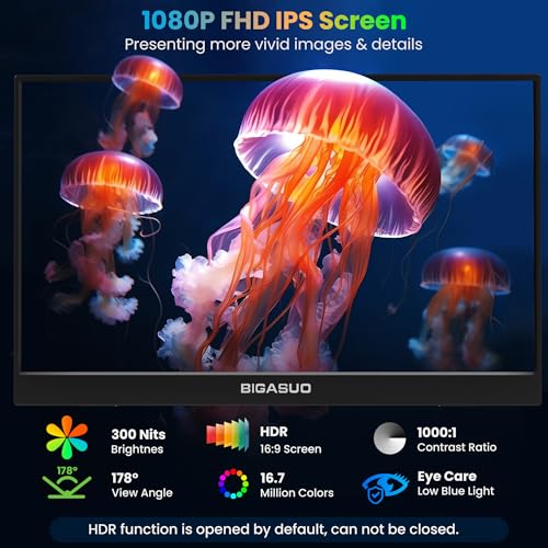 15.6'' 1080P FHD Portable Monitor with Smart Cover Y942