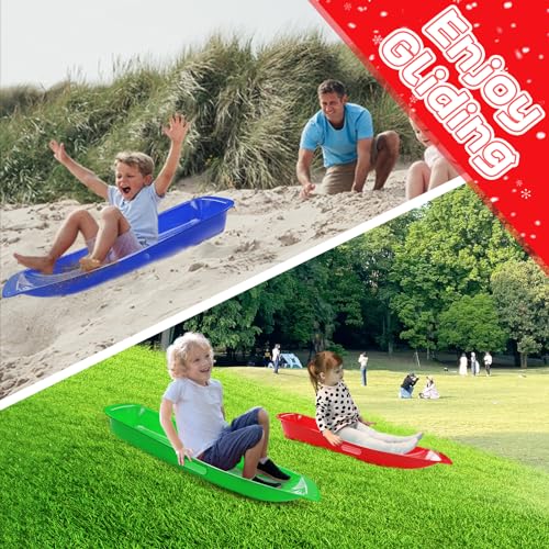 Flexible Plastic Snow Sled with Pull Rope for 1-2 Rider T53686