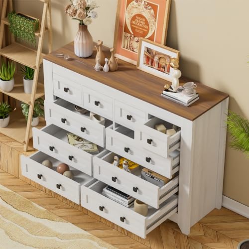 White 54" Wide 3 Drawer Wood Dresser with Sliding Barn Doors R954203