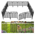 4 Pack 44inch High 12ft Long Black Decorative Garden Fence Panels H481587