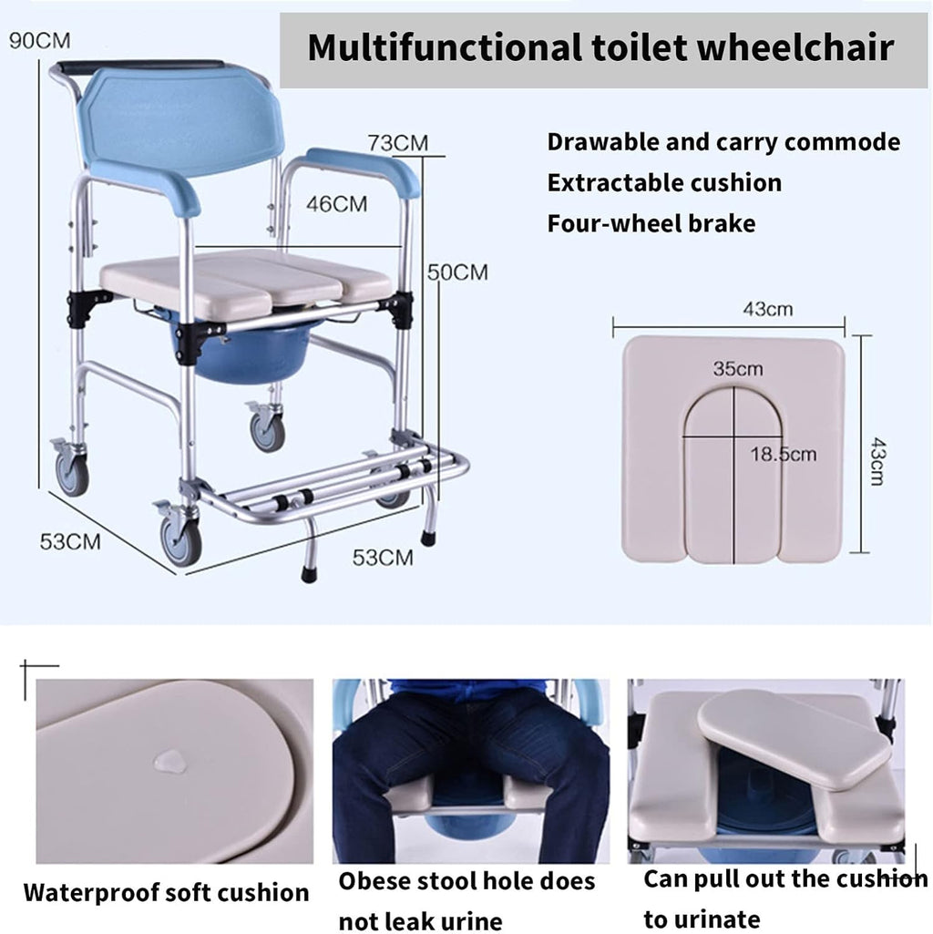 Wheelchair Shower Commode Chair with Footrests K474652