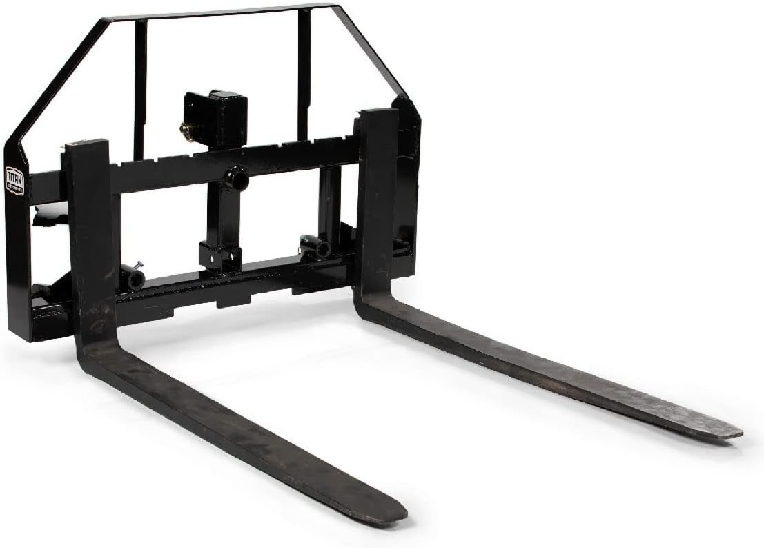 60-in Pallet Fork Hay Frame Attachment with Rack, Receiver Hitch V434