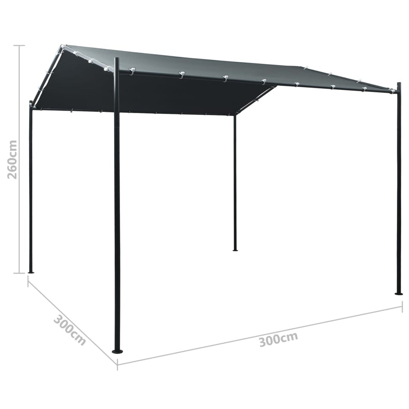 Steel Frame Sun Shade Canopy 9.8ft X 9.8ft Waterproof G415238