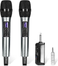 Wireless Handheld Dynamic Cordless Microphone with Rechargeable Bluetooth Receiver, UHF 200 FT Range, 6.5mm/3.5mm Output O430