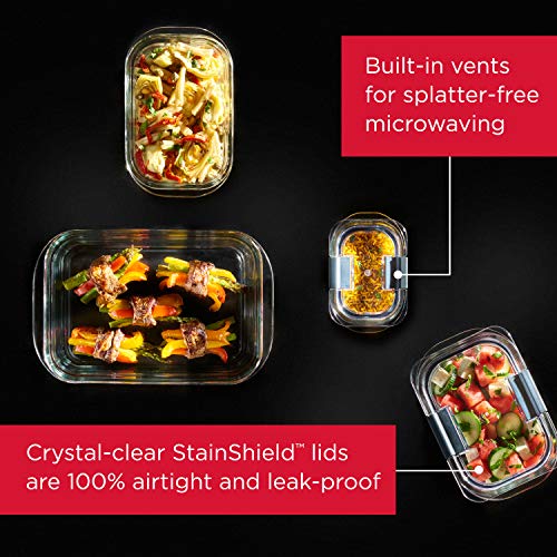 8-Cup Glass Food Container with Lid (2 Pieces) X93178