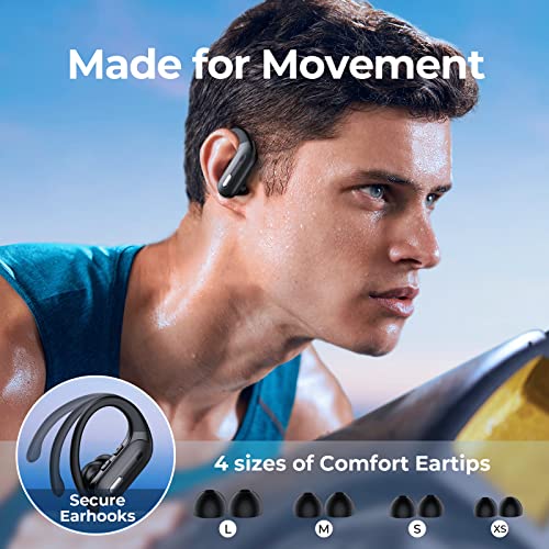 Purple Wireless Earbuds Bluetooth Headphones 90 Hrs Playtime with Charging Case Z701304