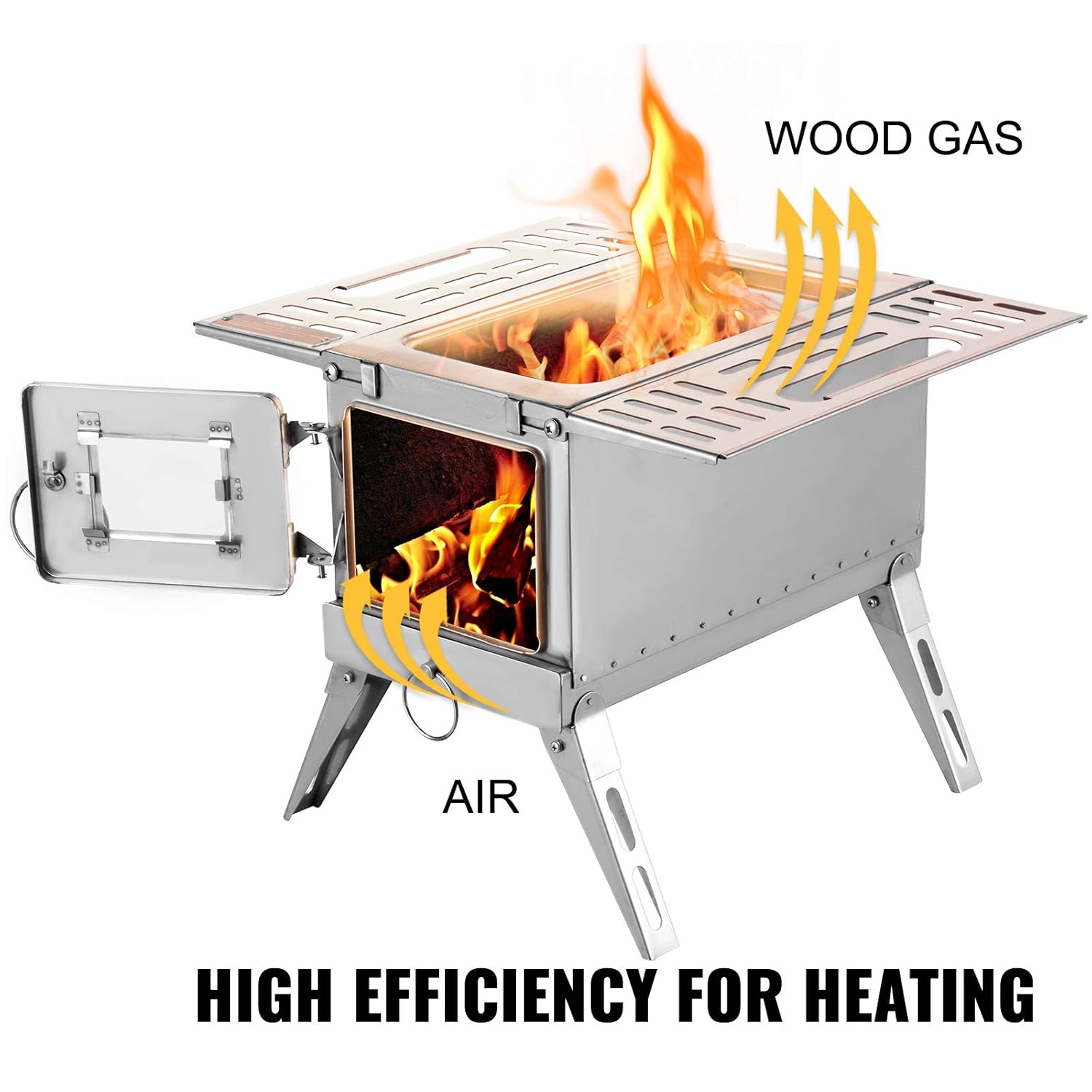 18.3x15x14.17 inch 304 Stainless Steel Portable Wood Stove Q59879