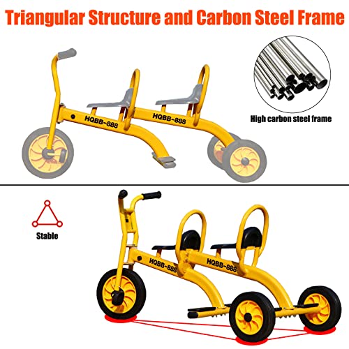 Kids Tricycle with Passenger Seat, Inflation-Free Rubber Wheels Q761