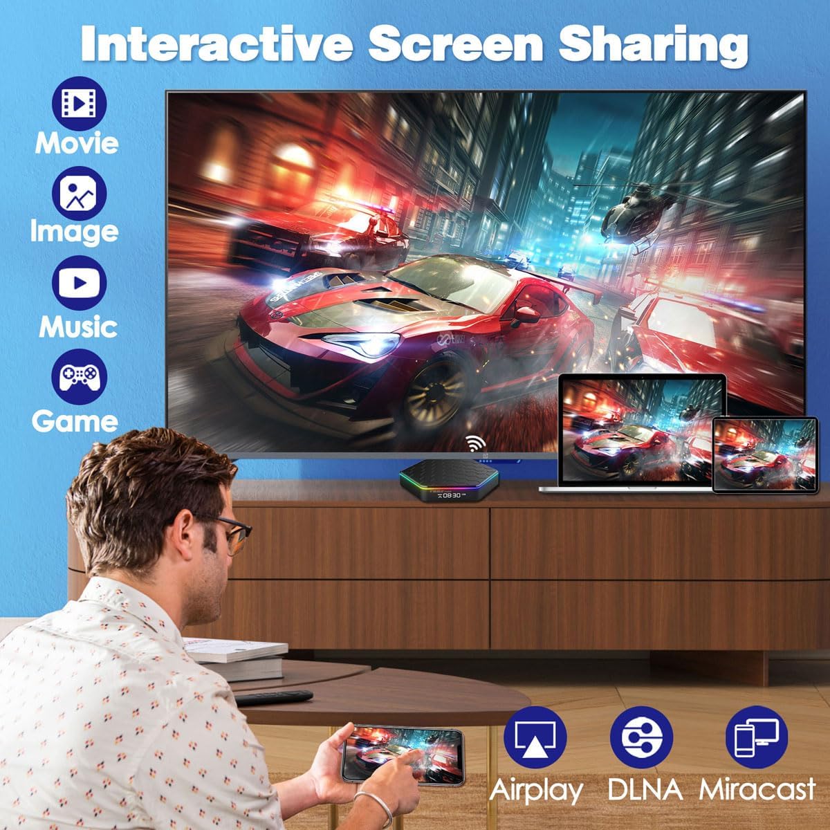 Android TV Box 4GB RAM 64GB ROM 6K 4K Wi-Fi 6 Bluetooth 5.0 USB O2094