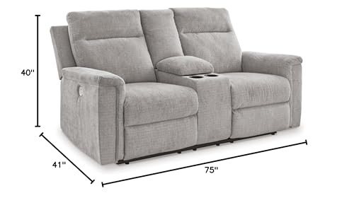 Gray Power Reclining Loveseat P7027