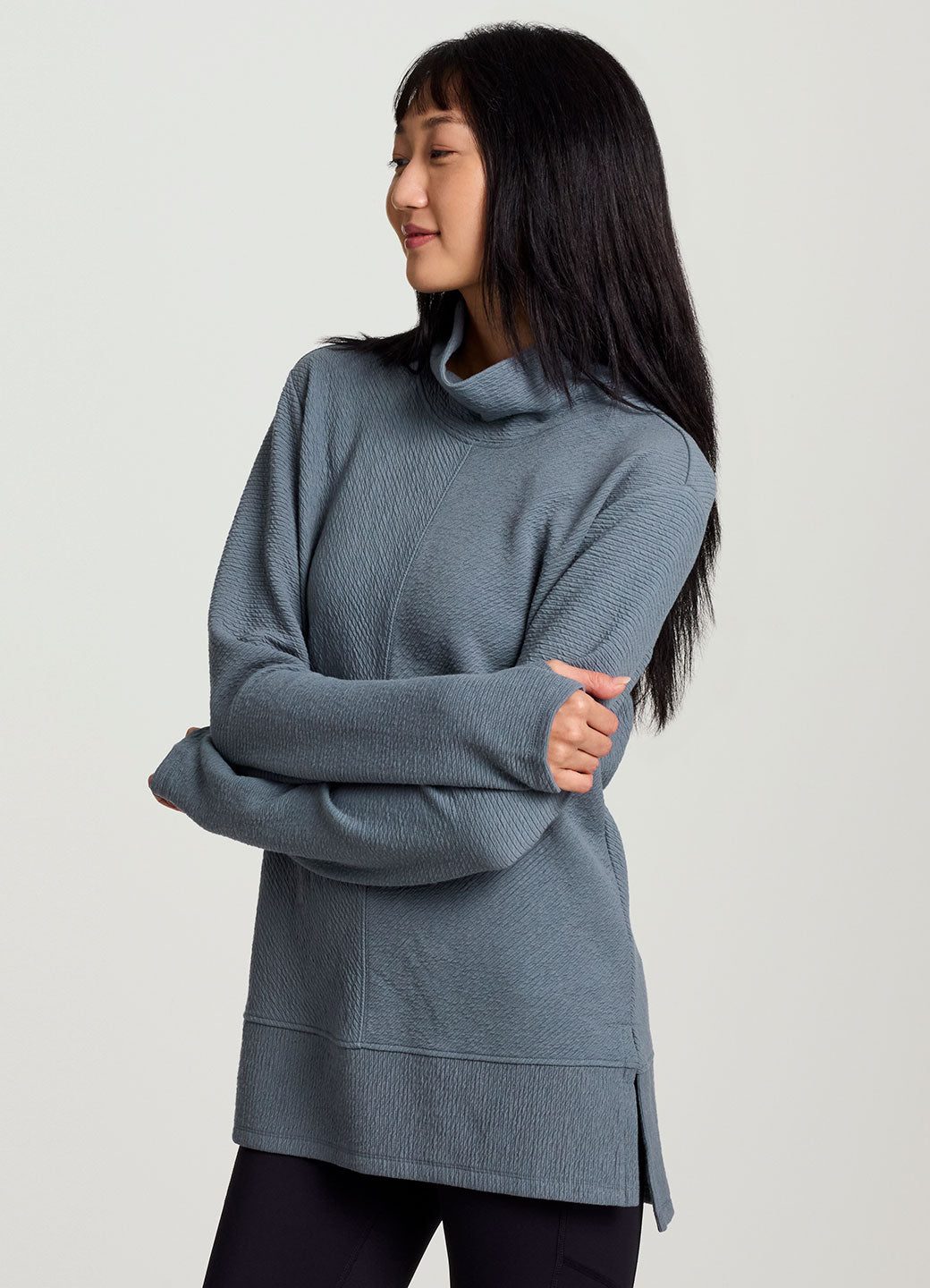 Studio Jacquard Mock Neck Pullover