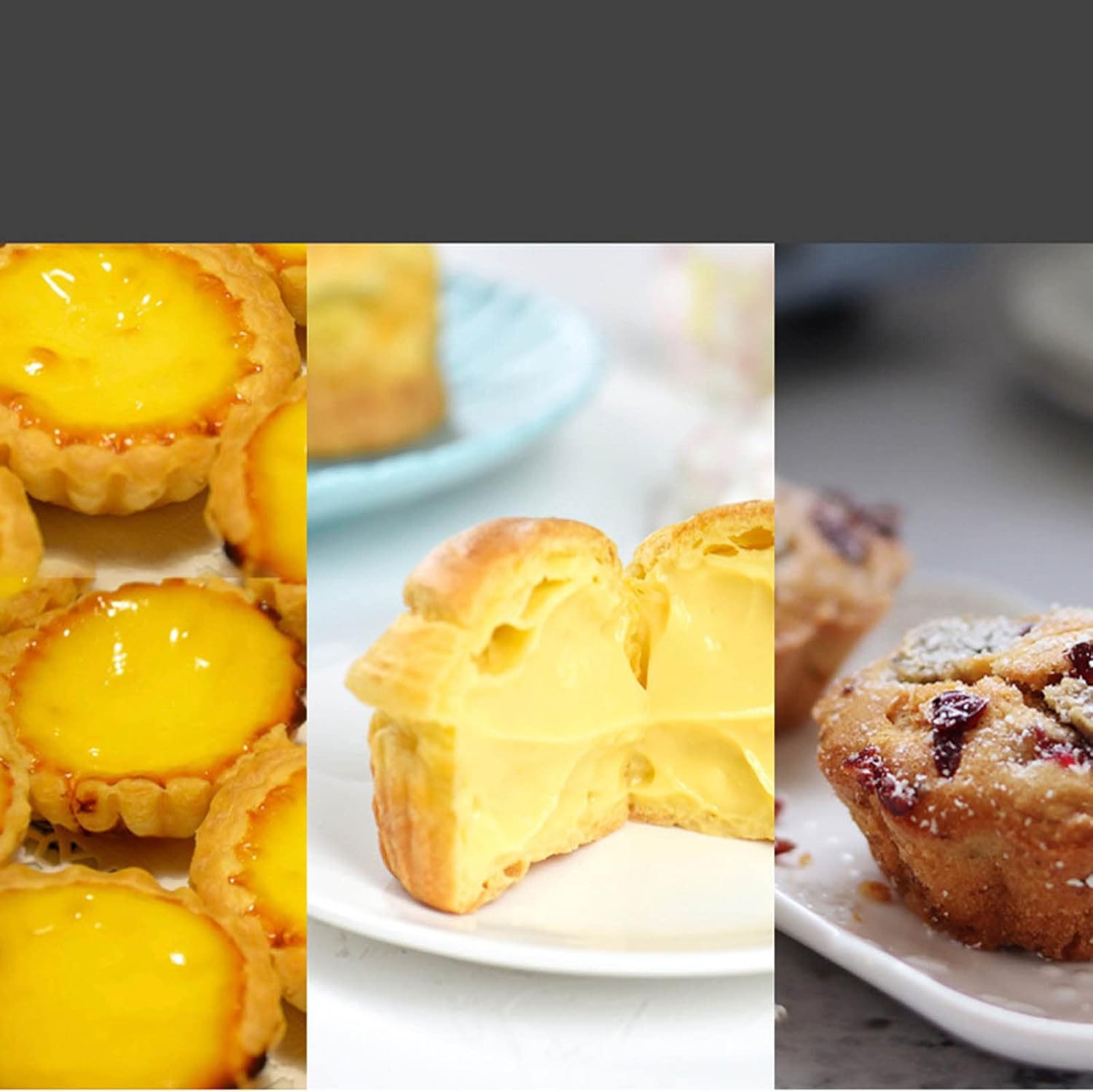6 pcs 3" Mini Tart Pans Removable Bottom Carbon Steel D39621