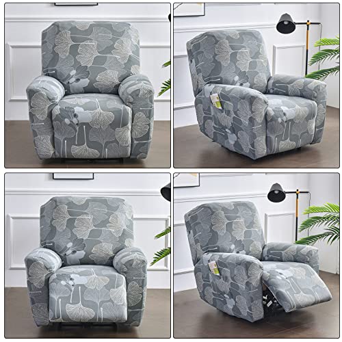 4-Pieces Non Slip Recliner Slipcovers with Storage Pockets G385