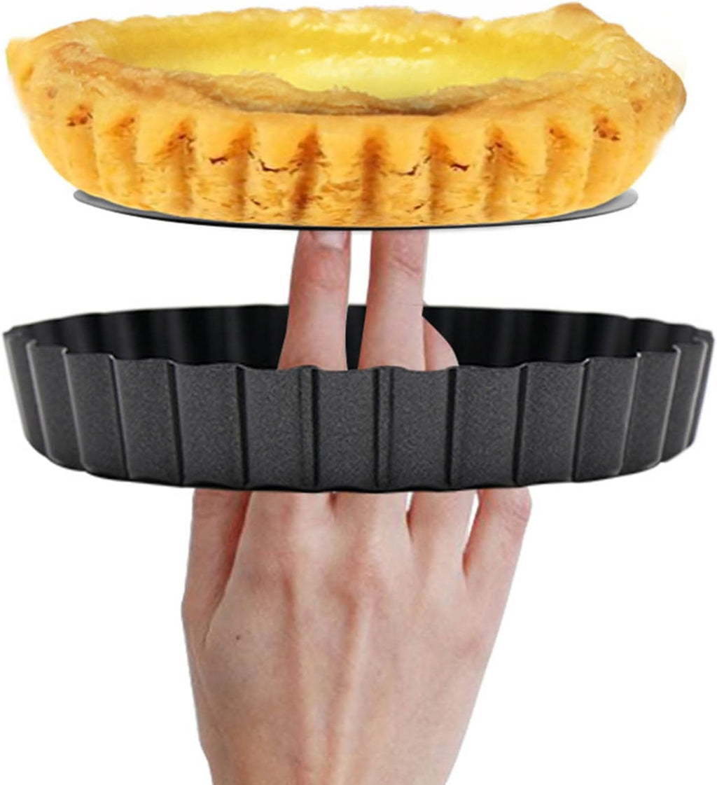 6 pcs 3" Mini Tart Pans Removable Bottom Carbon Steel D39621