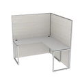 White Single L-Shaped Cubicle Workstation with Storage S9929