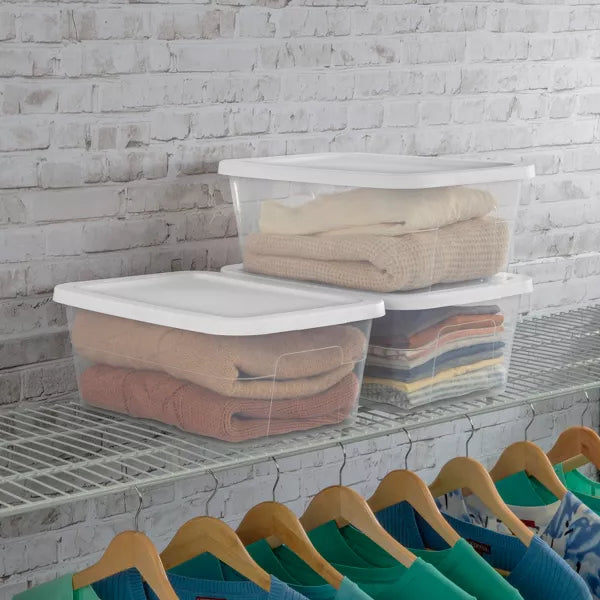 16qt Clear Storage Box with Lid B100