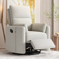 Beige Manual Swivel Glider Recliner Chair with Two Removable Pillows L58108
