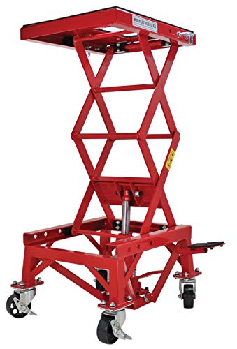 Red Hydraulic Motorcycle Lift Table, 300 lbs. Weight Capacity K252