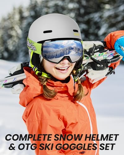 Kids Ski Helmet and Goggles Set with PC Shell & EPS Foam T916