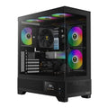 White Mid Tower ATX Tempered Glass PC Case with 3x120mm ARGB PWM Fans N447303
