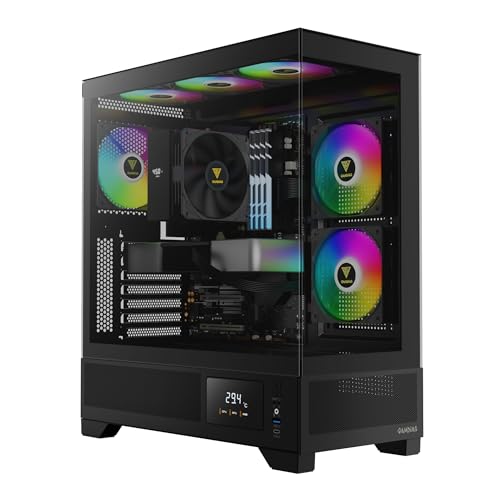 White Mid Tower ATX Tempered Glass PC Case with 3x120mm ARGB PWM Fans N447303