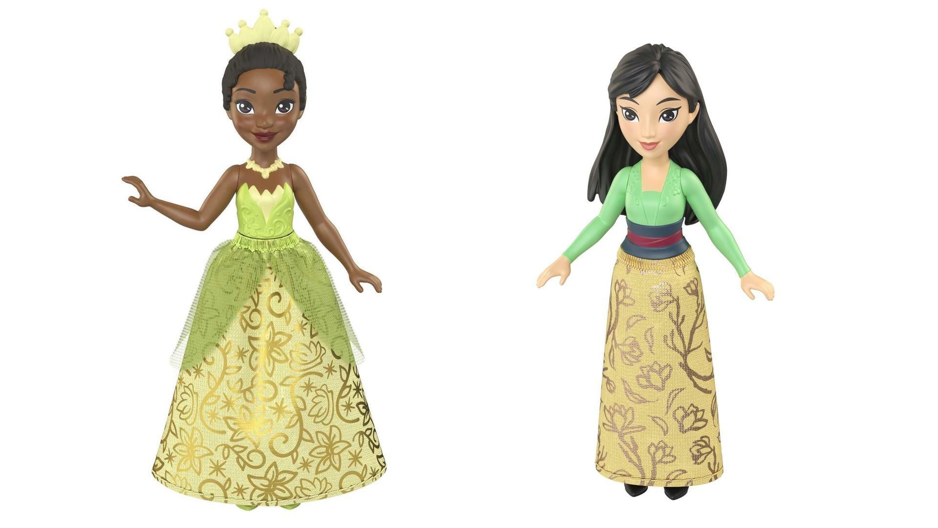 Bundle of 2 Disney Princess 3.5-inch Small Doll - Tiana & Mulan N813262