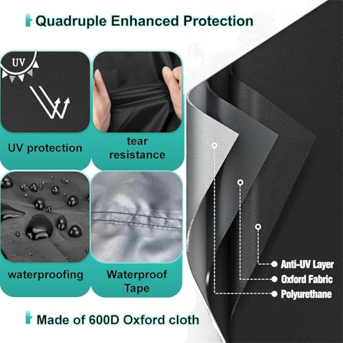 Black 600D Waterproof Oxford Fabric Outdoor Dog Kennel Cover W66131