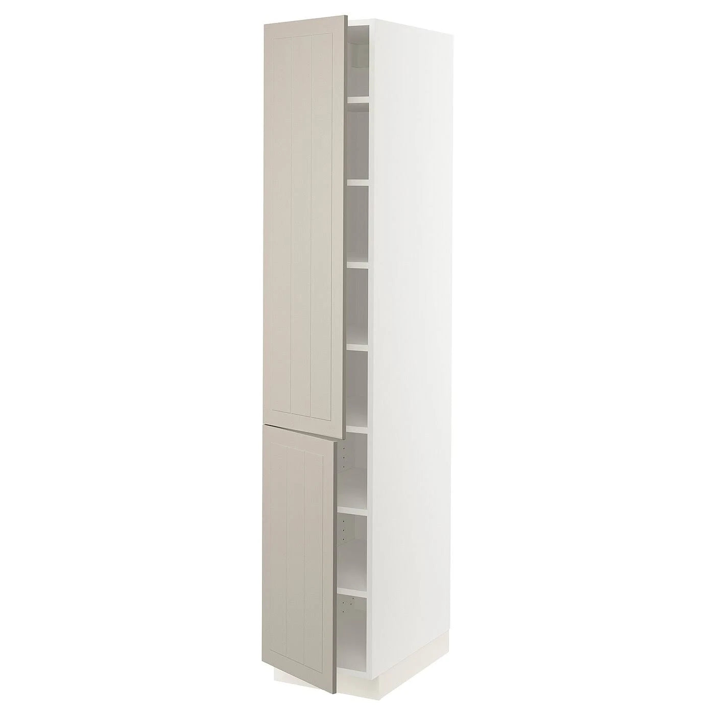 White High Cabinet with shelves and 2 Doors O7994