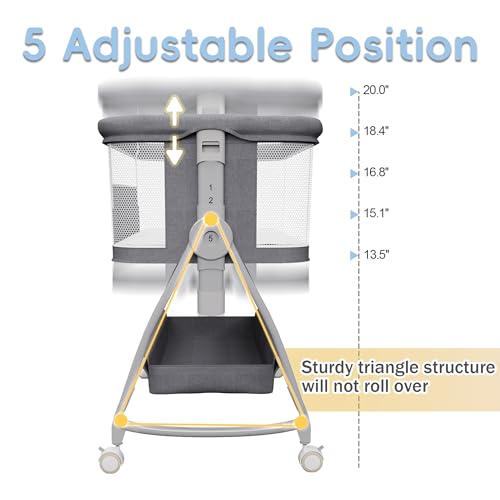 3 in 1 Height Adjustable Rocking Bassinet with Wheels J722