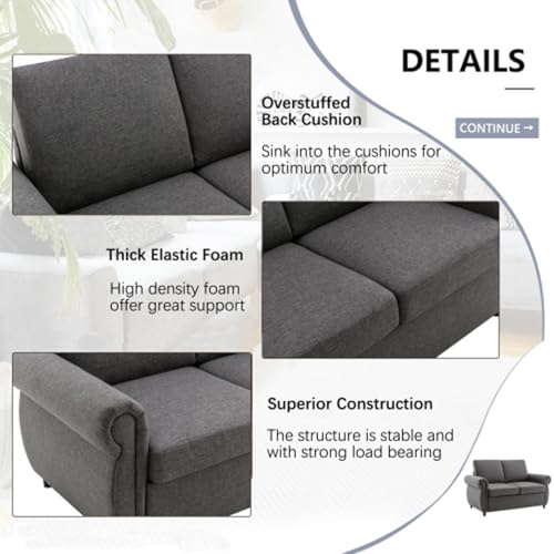 Gray Convertible Sleeper Sofa with Twin Size Memory Mattress U193133