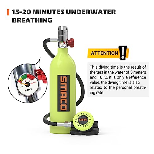 Mini Scuba Tank 1.0L Capacity Portable Diving Gear Emergency Backup Diving Tank R530