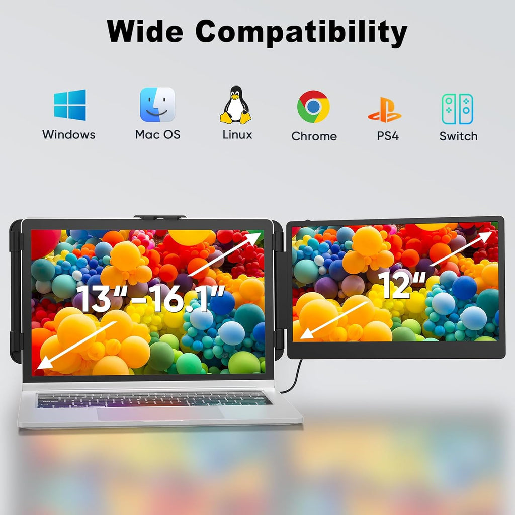 12" 1080P FHD IPS Foldable Portable Monitor Y719