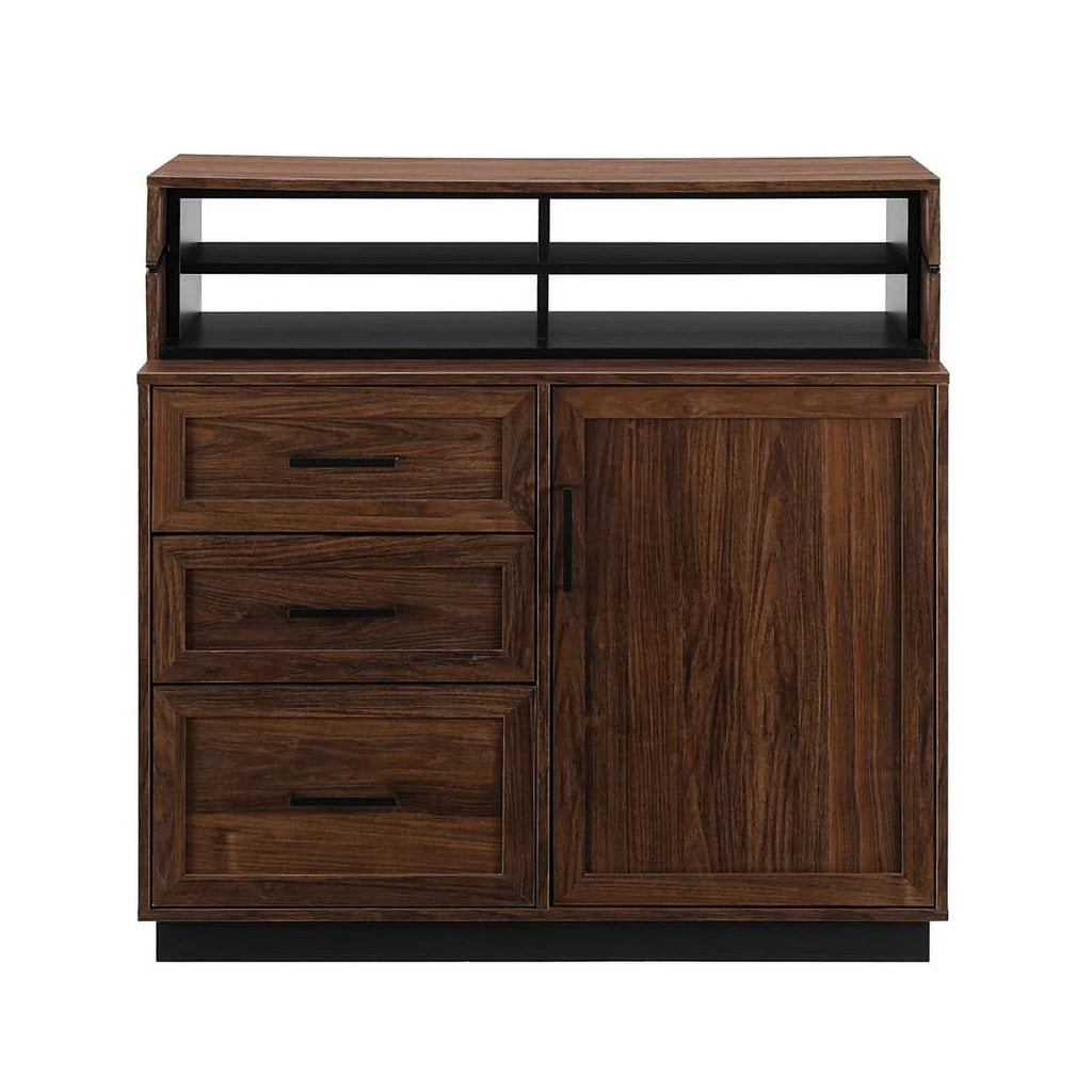 40" 3-Drawer Wood Secretary Desk in Dark Walnut E367