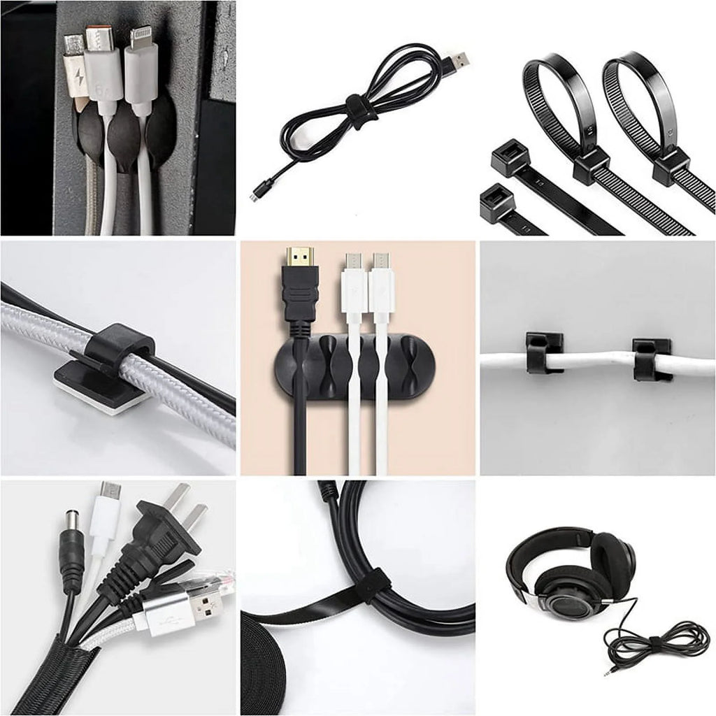 173 Pcs Cable Management Organizer Kit with Cable Ties G49190