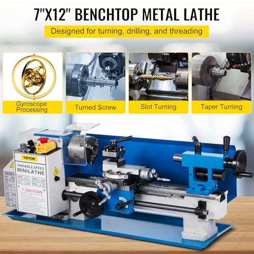 Metal Lathe 7"x12" 550W Variable Speed 50-2500 RPM H201780