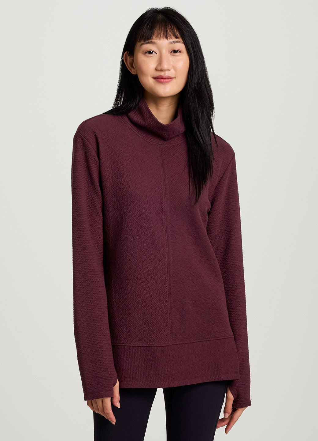 Studio Jacquard Mock Neck Pullover