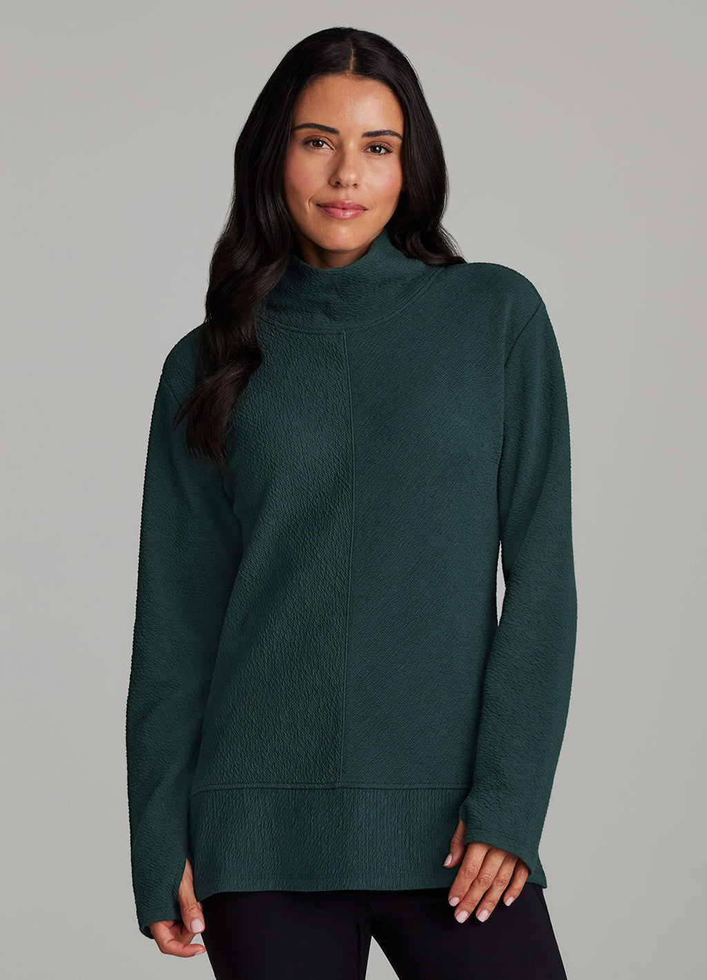 Studio Jacquard Mock Neck Pullover