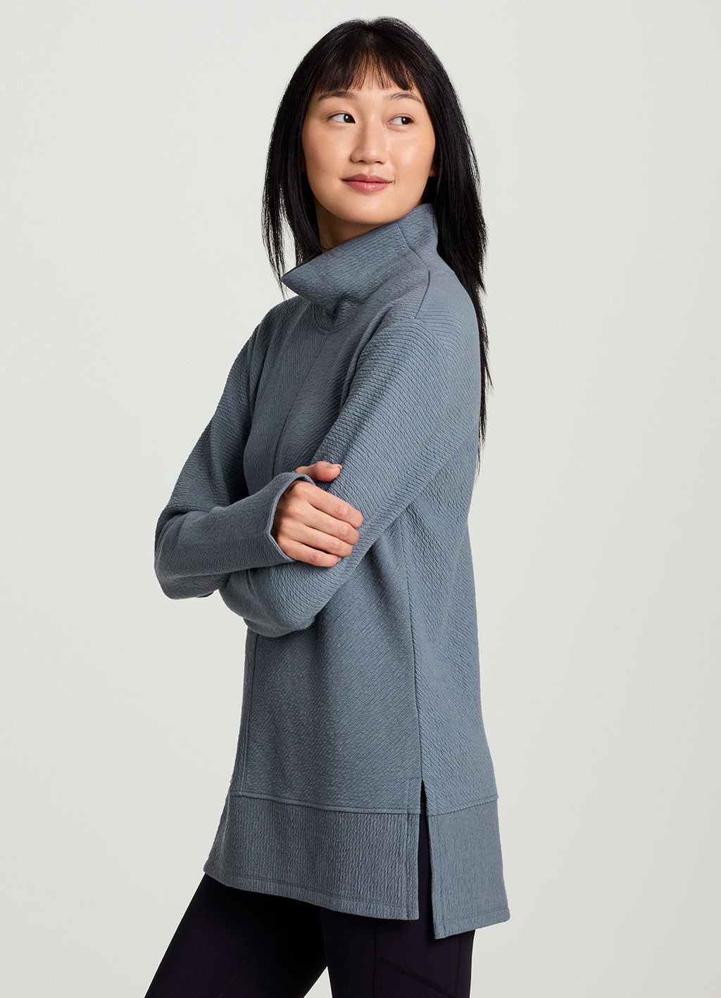 Studio Jacquard Mock Neck Pullover