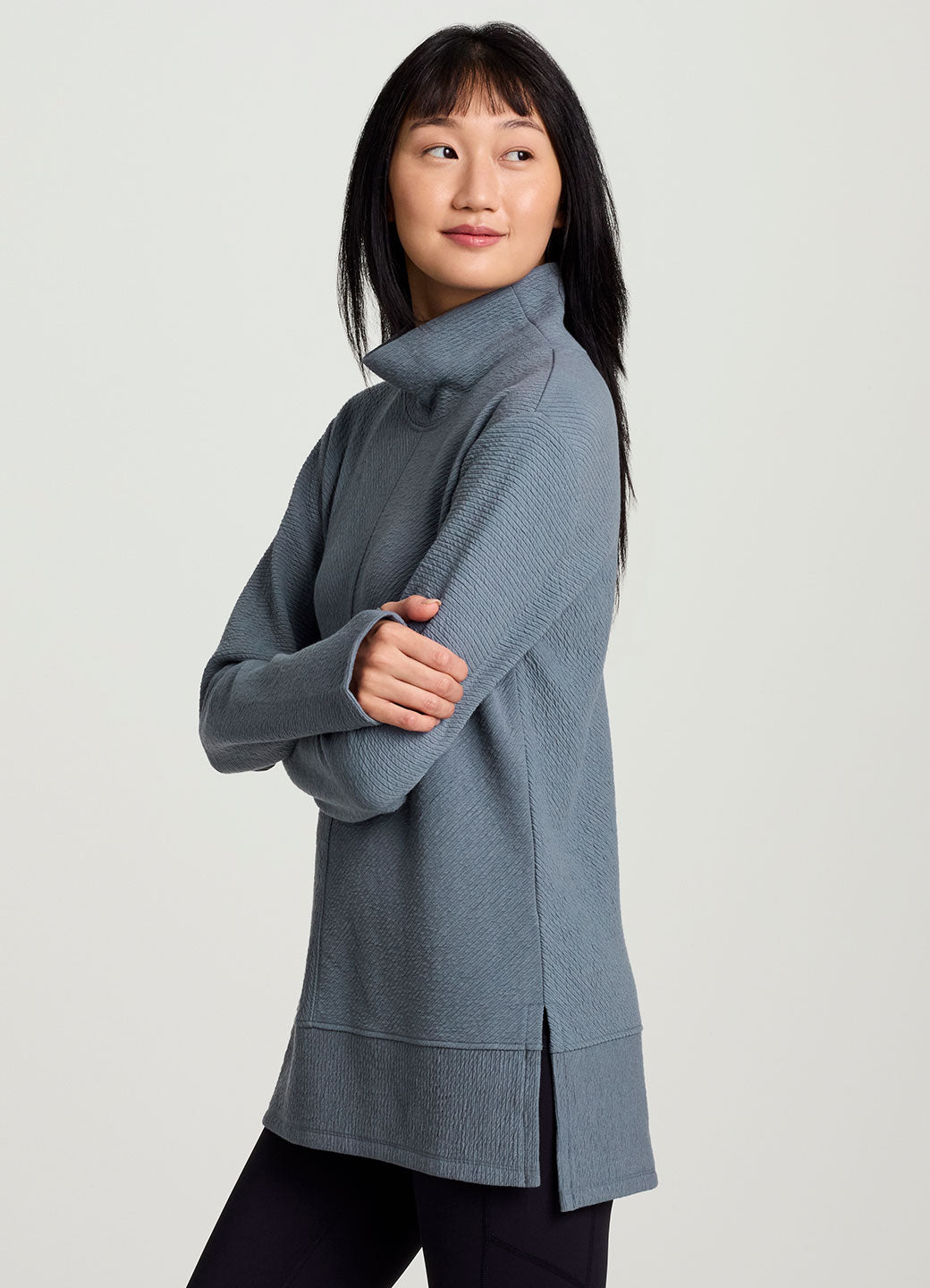 Studio Jacquard Mock Neck Pullover