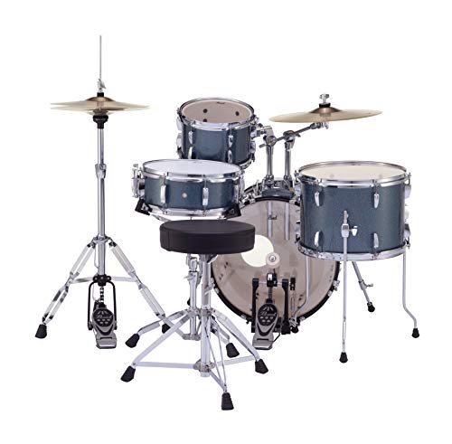 4-Piece Drum Set with Cymbals and Stands Charcoal Metallic S591921