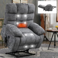 Oversized Grey Electric Power Lift Recliner Chair with Heat & Massage E5135